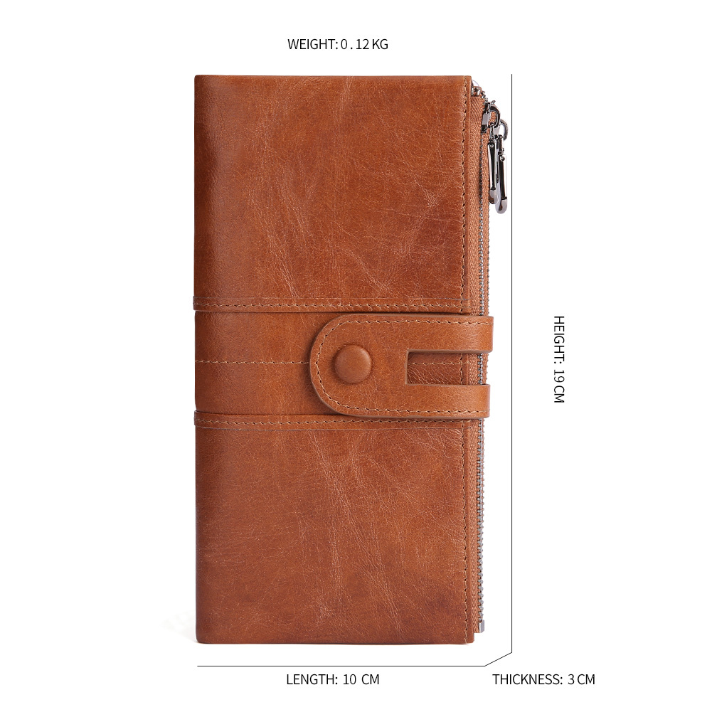 Purple Brown Premium Leather Long Wallet Clutch Organizer 19x10x3cm - 15 Card Slots — image 4