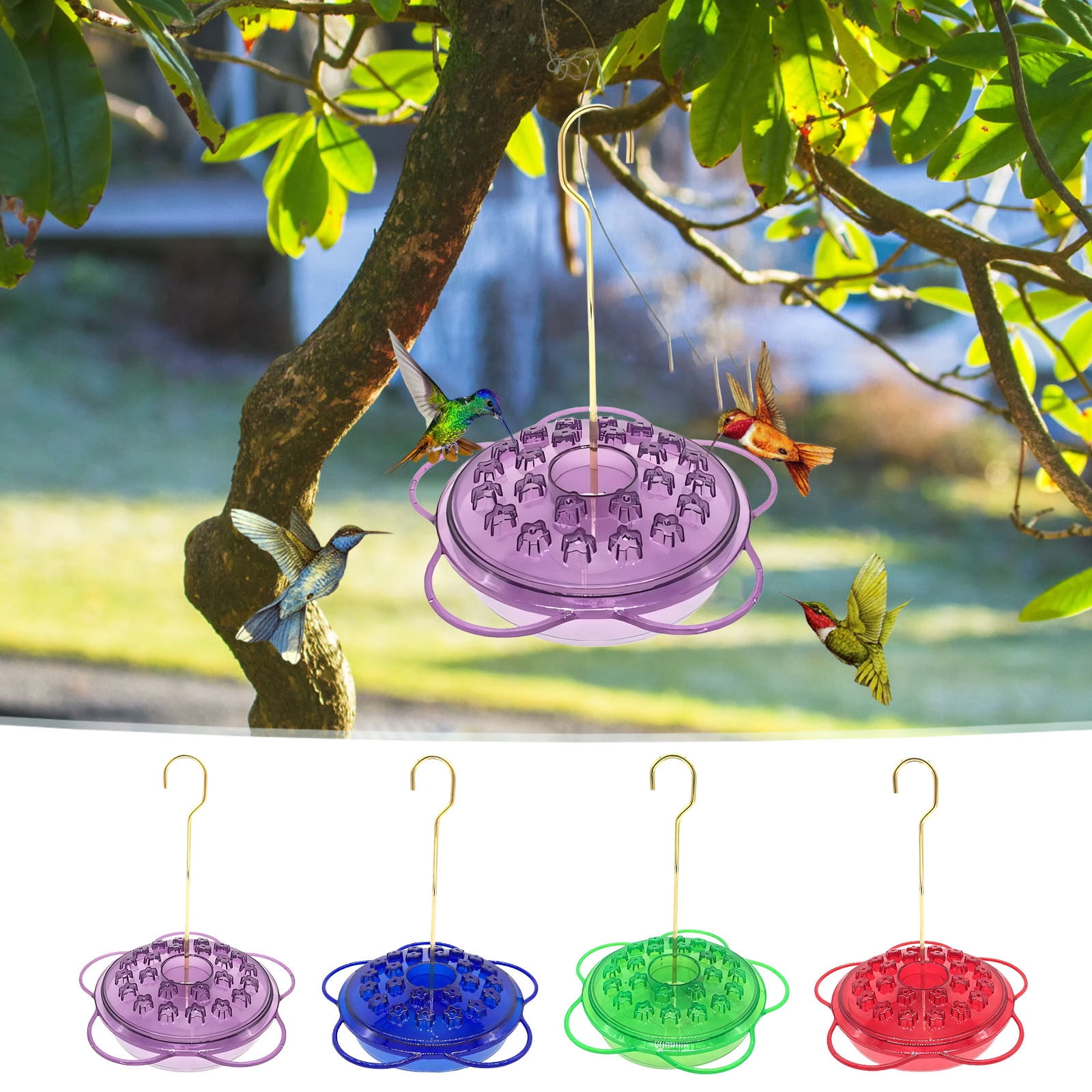 Hummingbird Feeder, Ant and Bee Proof, Feeders for Outdoors Hanging, Easy to Clean and Refill, Hanging Flower Shaped Hooked Hummingbird Feeder Flower Shaped — image 5