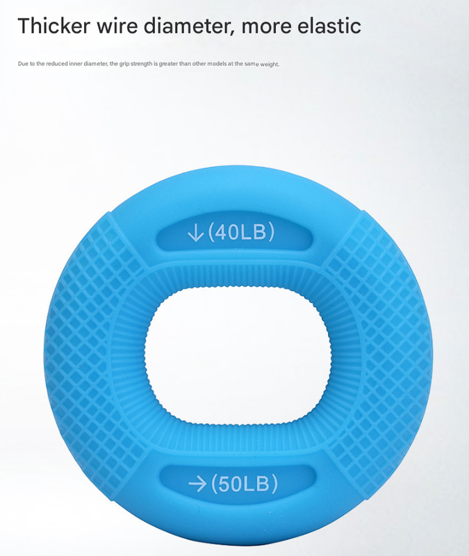 Blue 40/50LB 2-Pack Silicone Hand Grip Strengthener Rings - Dual-Resistance Finger Exerciser and Forearm Trainer for Muscle Recovery and Carpal Tunnel — image 4