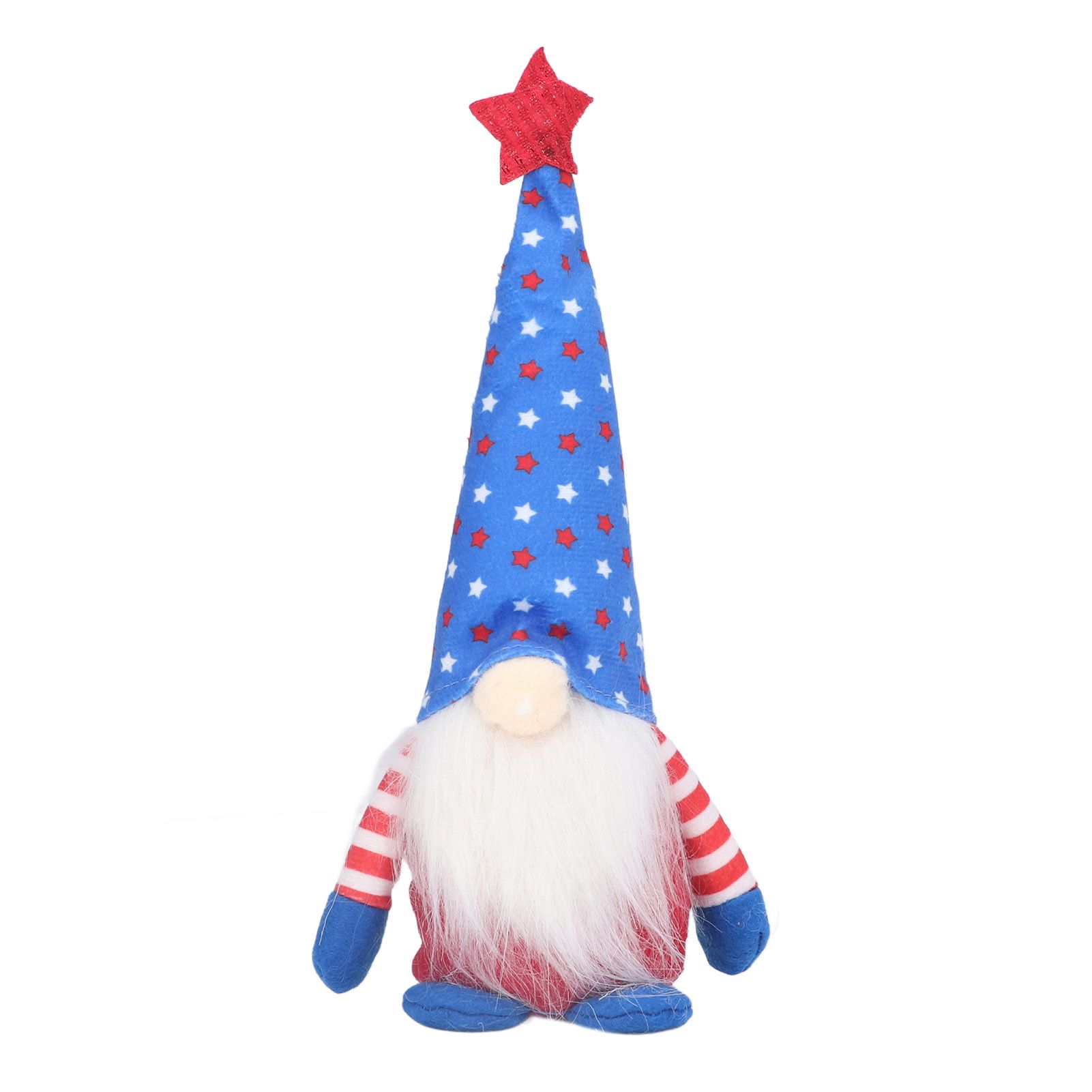Independence Day Gnome Cute Handcrafted Beautiful Meaning Gnome Plush Decoration for Office Living Room Blue Star โ image 2