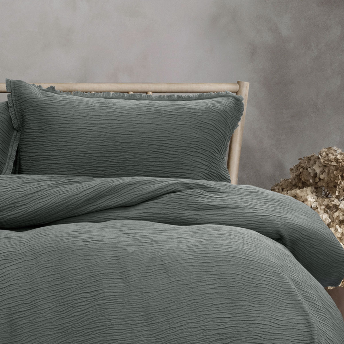Ardor Campbell Charcoal Crinkled Texture Quilt Cover Set Queen — image 3