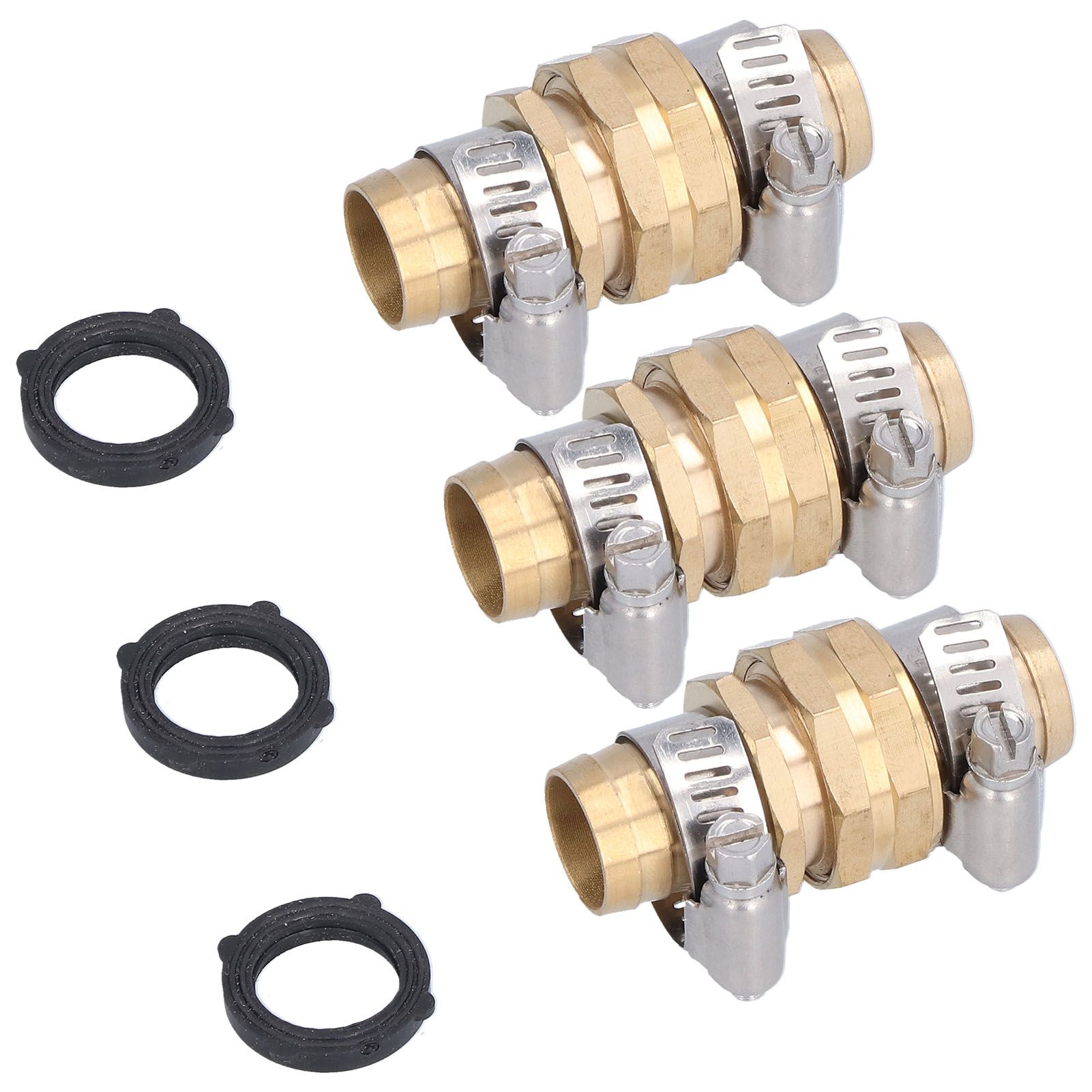 3 Set 3/4in Female Male Thread Garden Hose Repair Connector for 3/4in Or 5/8in Garden Hose Fitting — image 4
