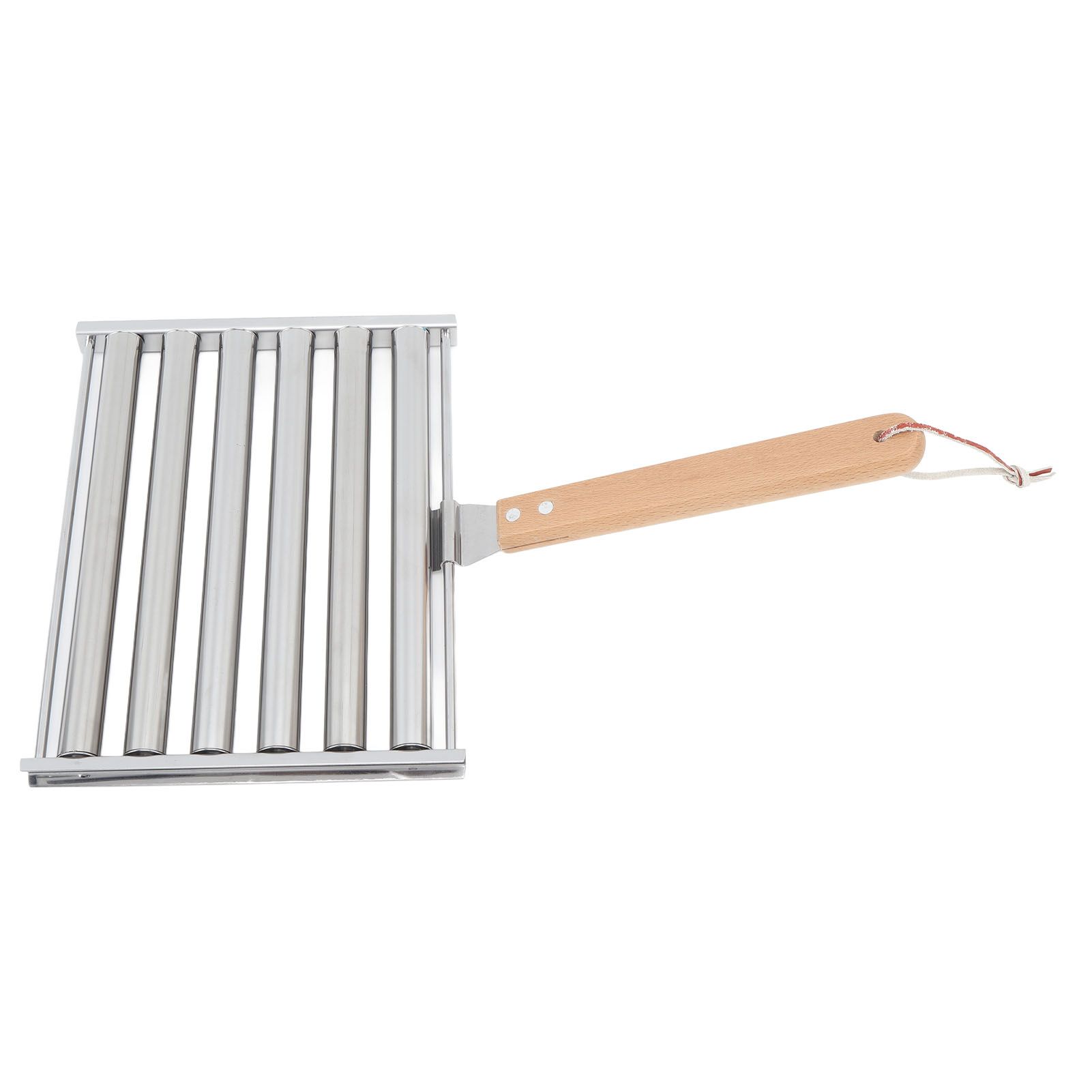 Detachable Stainless Steel Hot Dog Sausage Roller Rack Steamer With Extra Long Wood Handle 4 Skewers 6 Stick Design BBQ Tools L — image 4