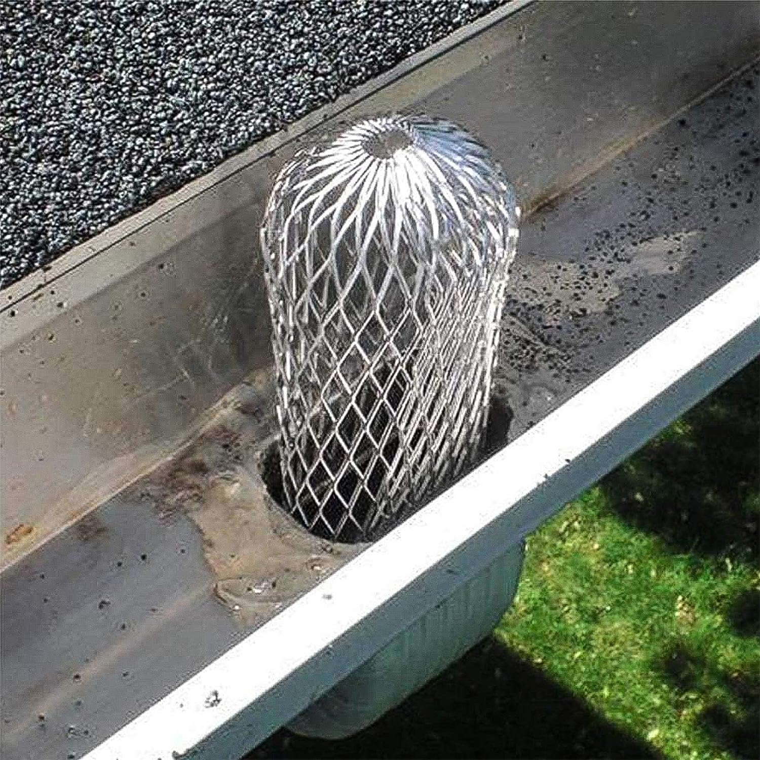 4 Pack Gutter Downsport Guards,Expandable Aluminium Gutter Downspout Protectors,Leaf Filter Strainer for Preventing Blockage Debris and Rodents from Clogging — image 5