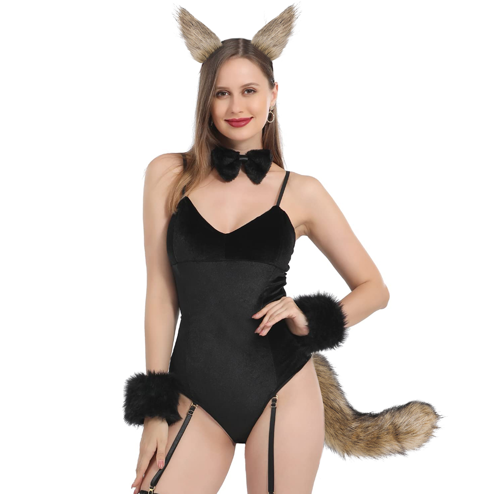 Faux Fur Cat Fox Wolf Fluffy Tail and Ears for Halloween — image 5