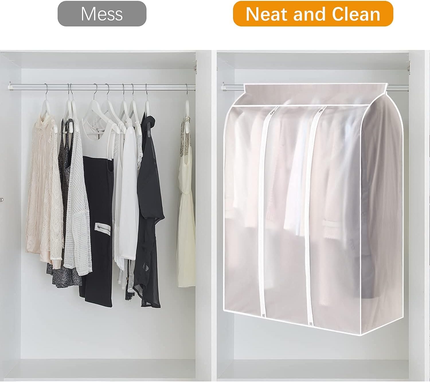 Waterproof Dustproof Clothes Storage Box Transparent White Large Capacity 39.3 x 19.7 x 47.2 Inch Clothing Organizer Container โ image 4