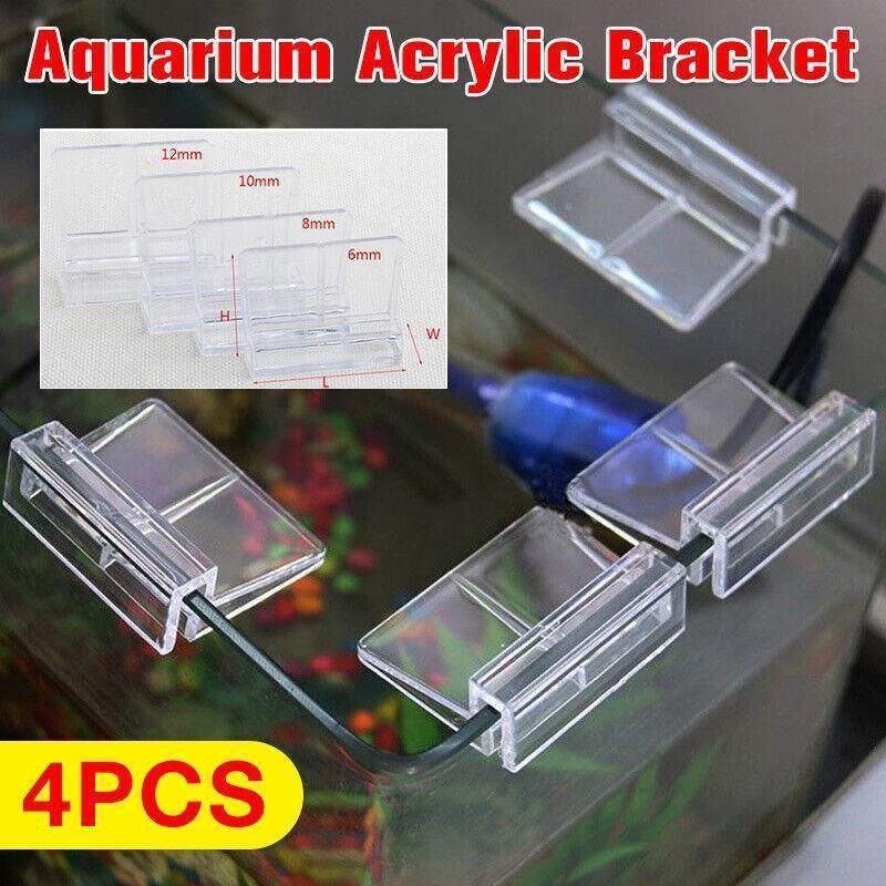 4Pcs Aquarium Fish Tank Glass Cover Support Holder Acrylic Clip Bracket 6/8/10/12mm - 8mm โ image 2