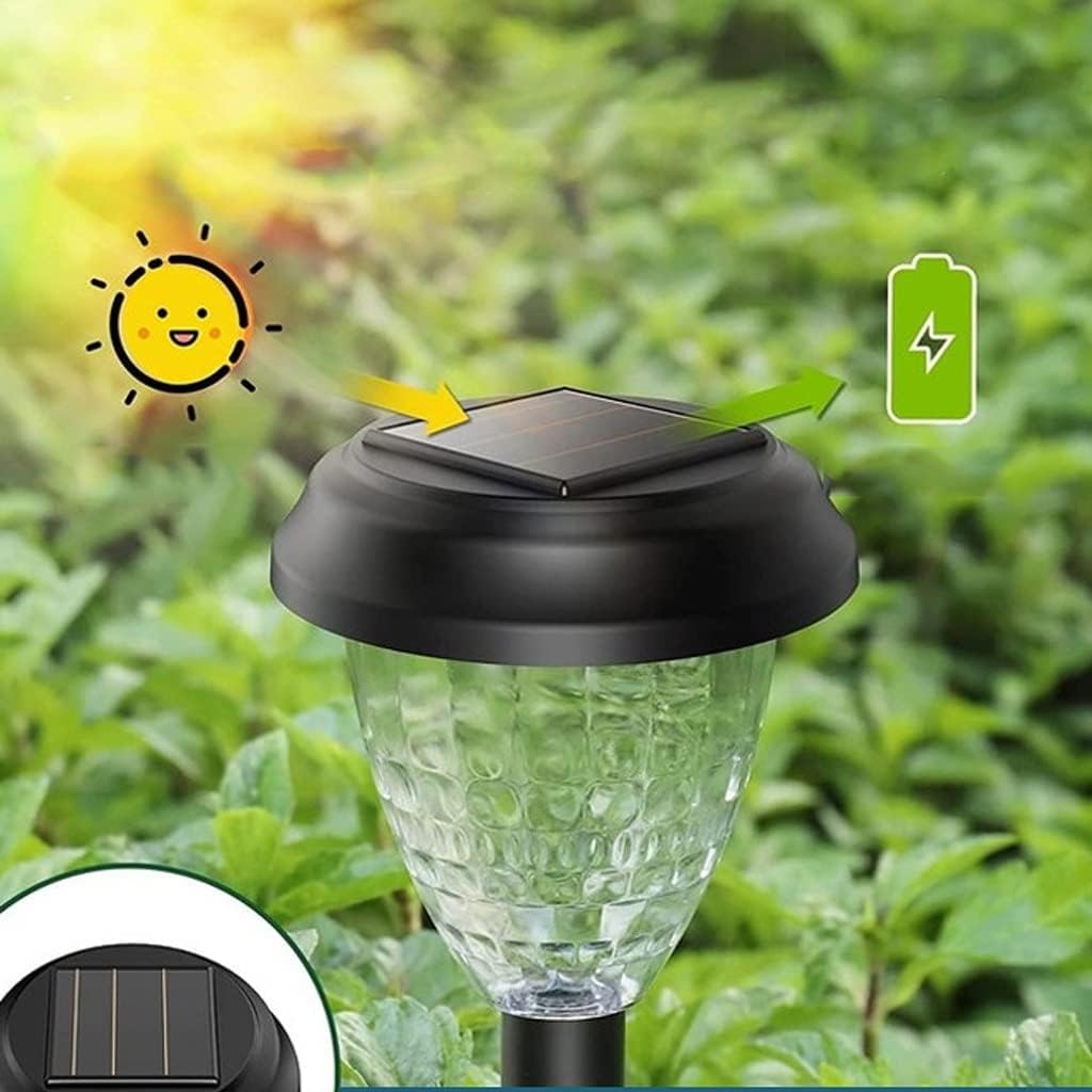 1 Pack Solar Powered LED Garden Stake Light, Waterproof Outdoor Pathway Lamp for Lawn, Patio, Driveway and Garden, Black — image 3