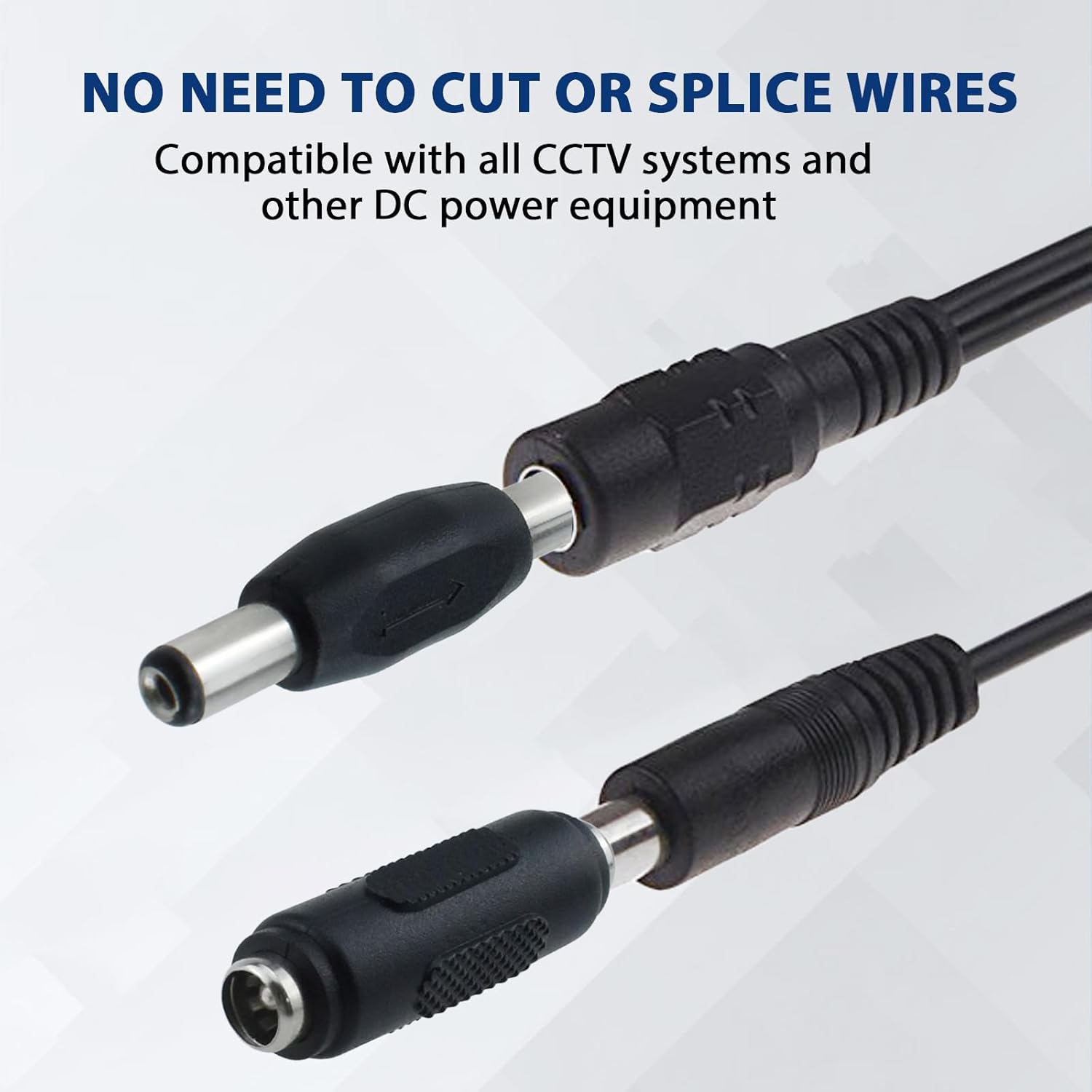 8Pcs 12V DC 5.5 × 2.1mm Female to Female Power Connector Adapter & DC 5.5 × 2.1mm Male to Male Power Plug Jack Connector for Led Strip Light CCTV Camera — image 6