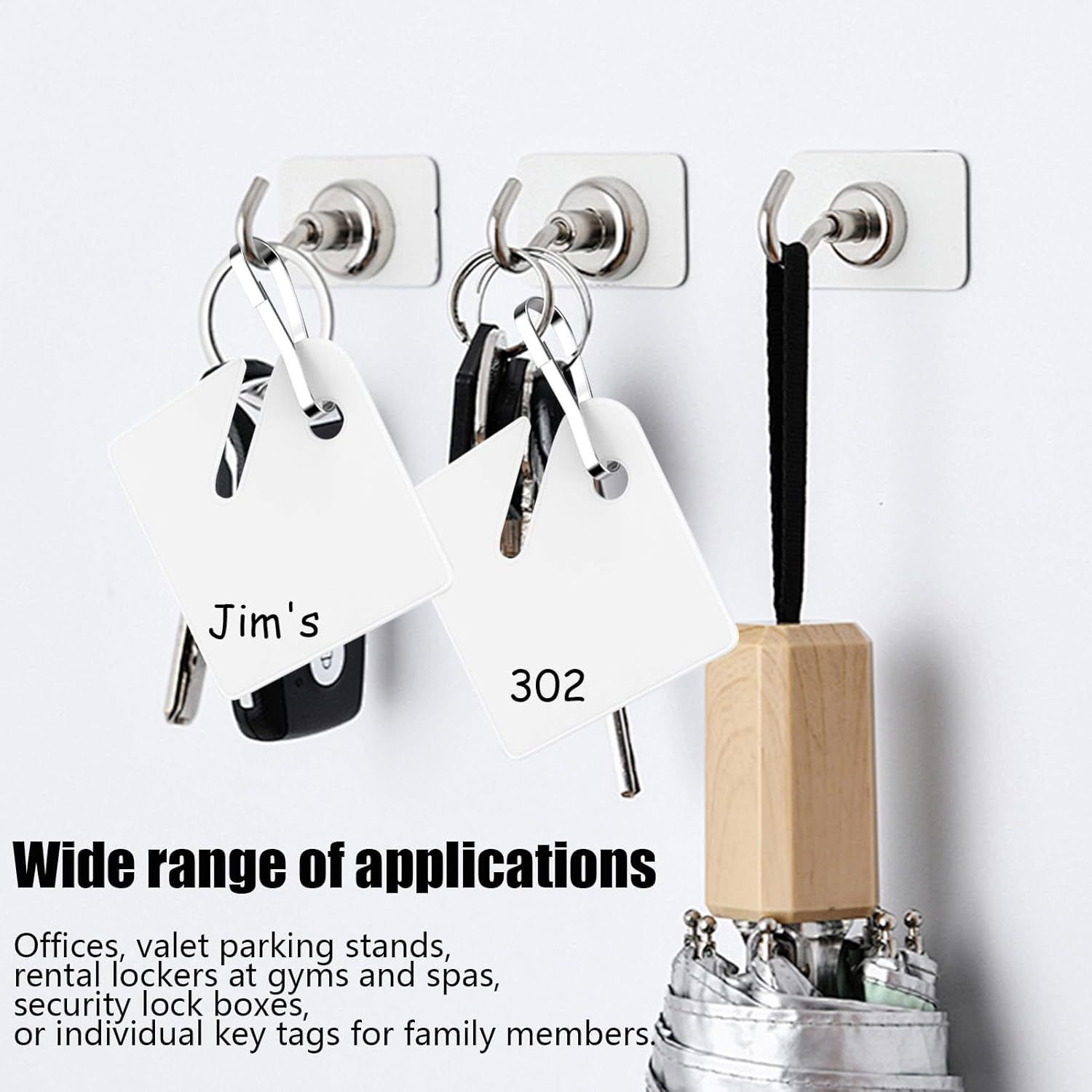 60 Piece Square Plastic Key Tags White, 4 x 3.8 cm โ image 6