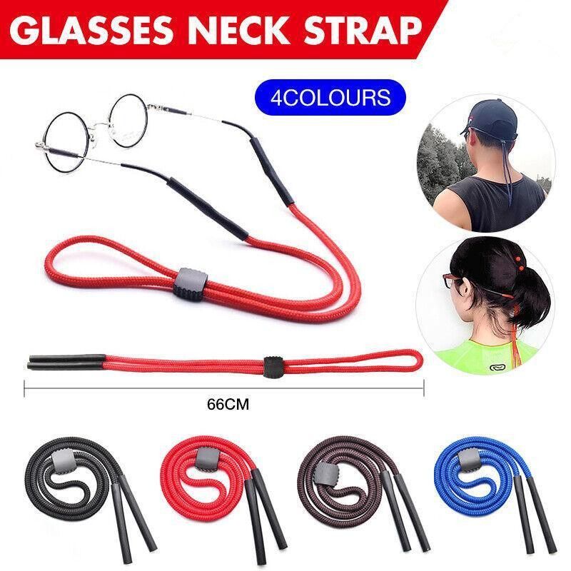 Glasses Lanyard Sports Comfortable Nylon Adjustable Spectacles Neck Strap Cord - Black — image 2