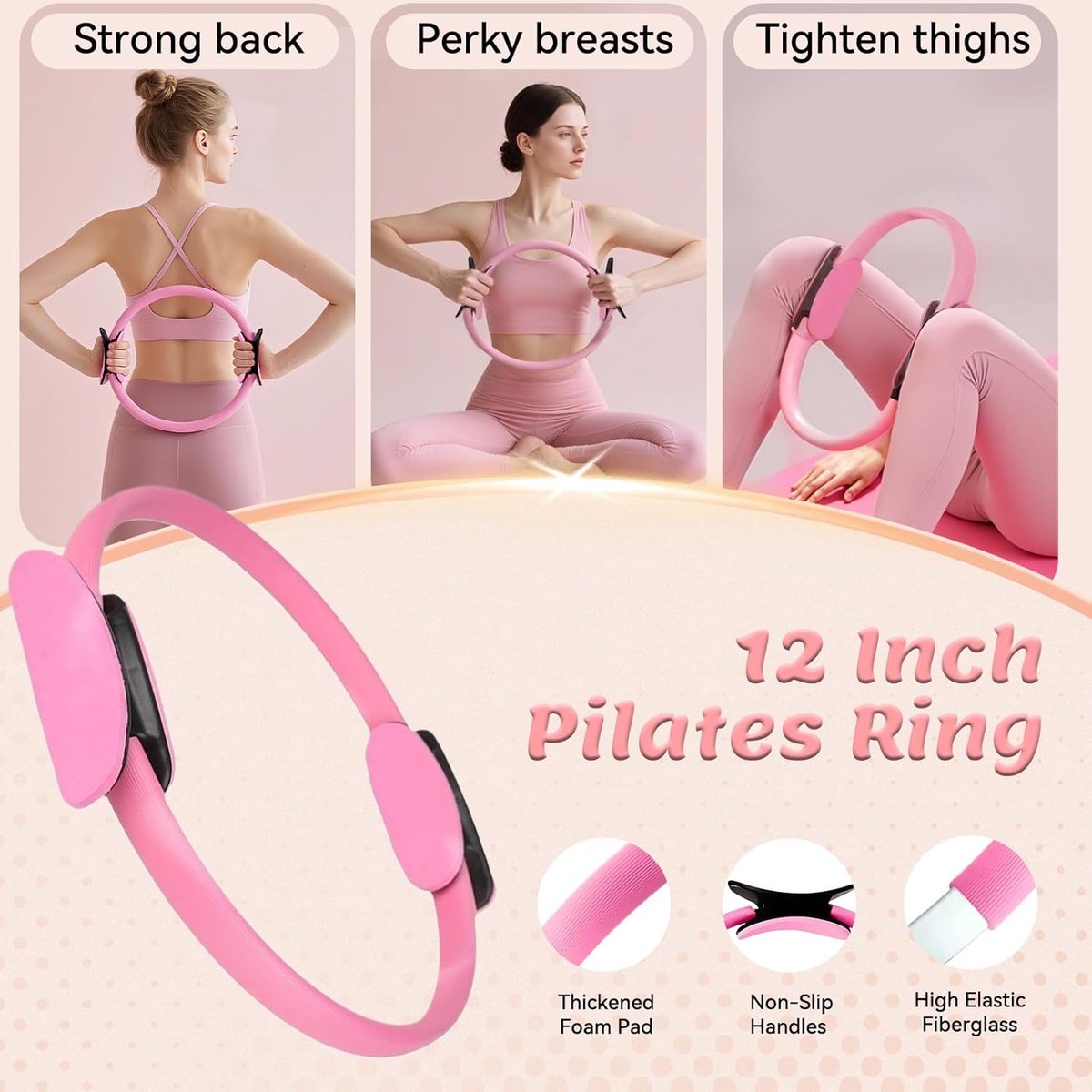 13-Piece Pilates Equipment Set for Women - Yoga & Fitness Set - Home Pilates Training Set - Home Gym Set - Exercise Bands - Resistance Band - Exercise Ball — image 2