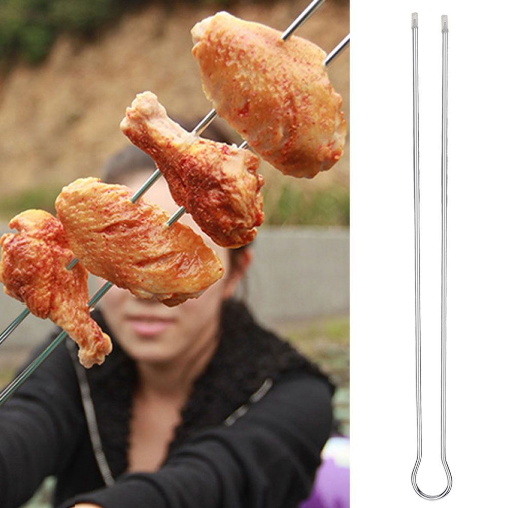 6Pcs Metal BBQ Grilling Fork Sticks Skewer BBQ Grill Set Outdoor Picnic Camping Barbecue — image 5