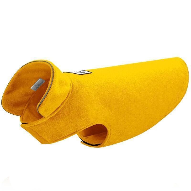 L Size Pet Dog Warm Coat Fleece Jacket Jumper Sweater Winter Puppy Vest Outfit - Yellow