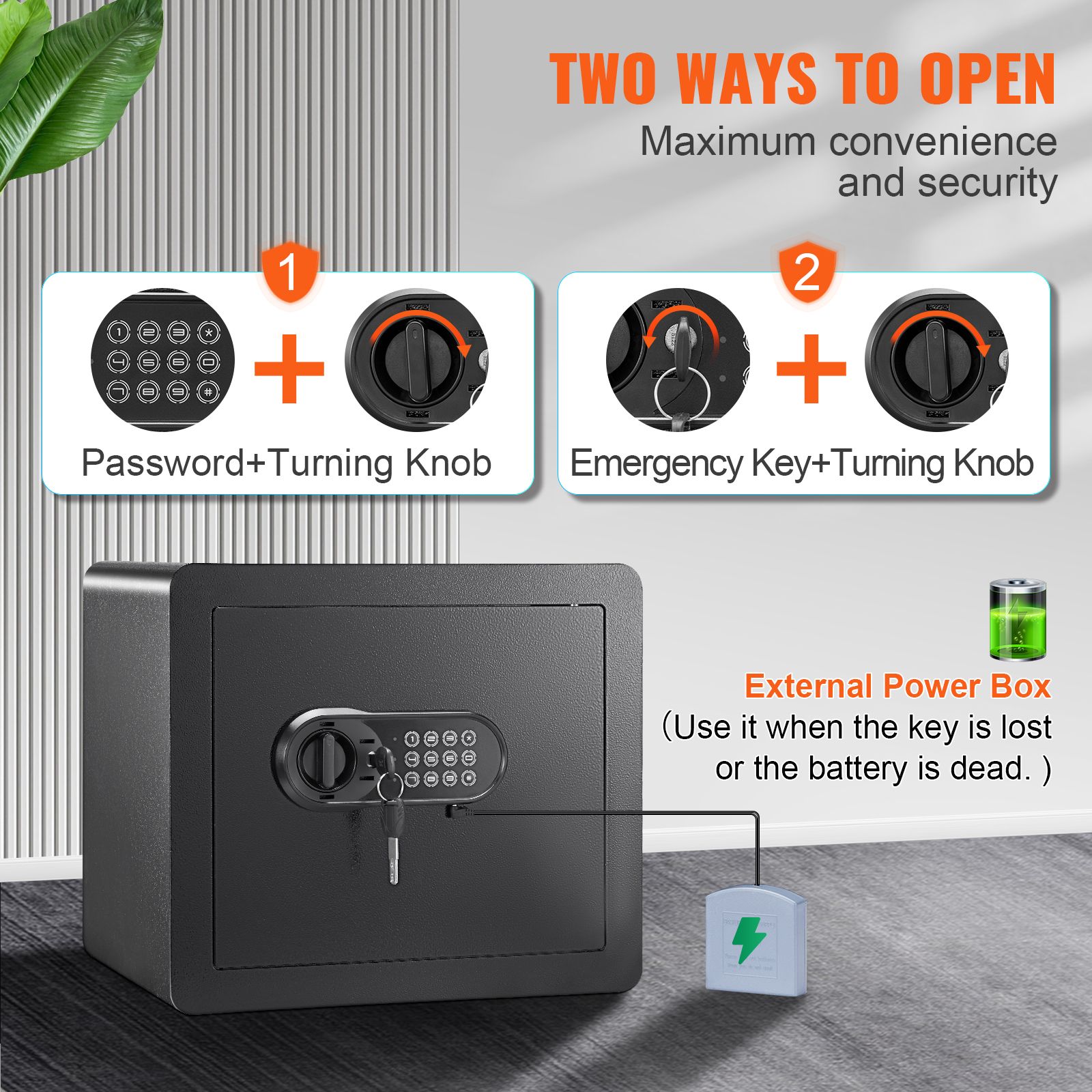 Safe 1.2 Cubic Feet Home Safe Steel for Cash Gold 15.8x11.8x13.8 inch โ image 3