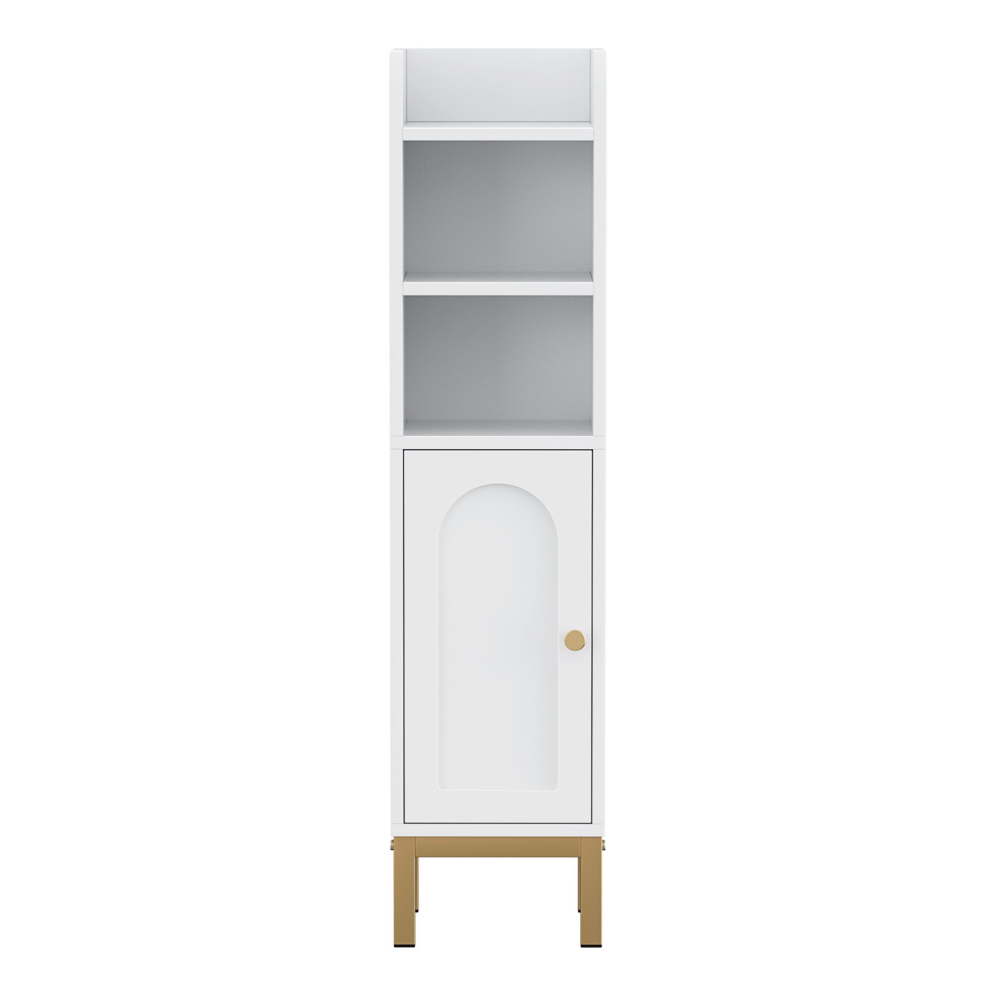 Artiss 2X Bathroom Storage Cabinet Floor Organizer Toilet Corner Adjustable Shelf with Door White — image 4