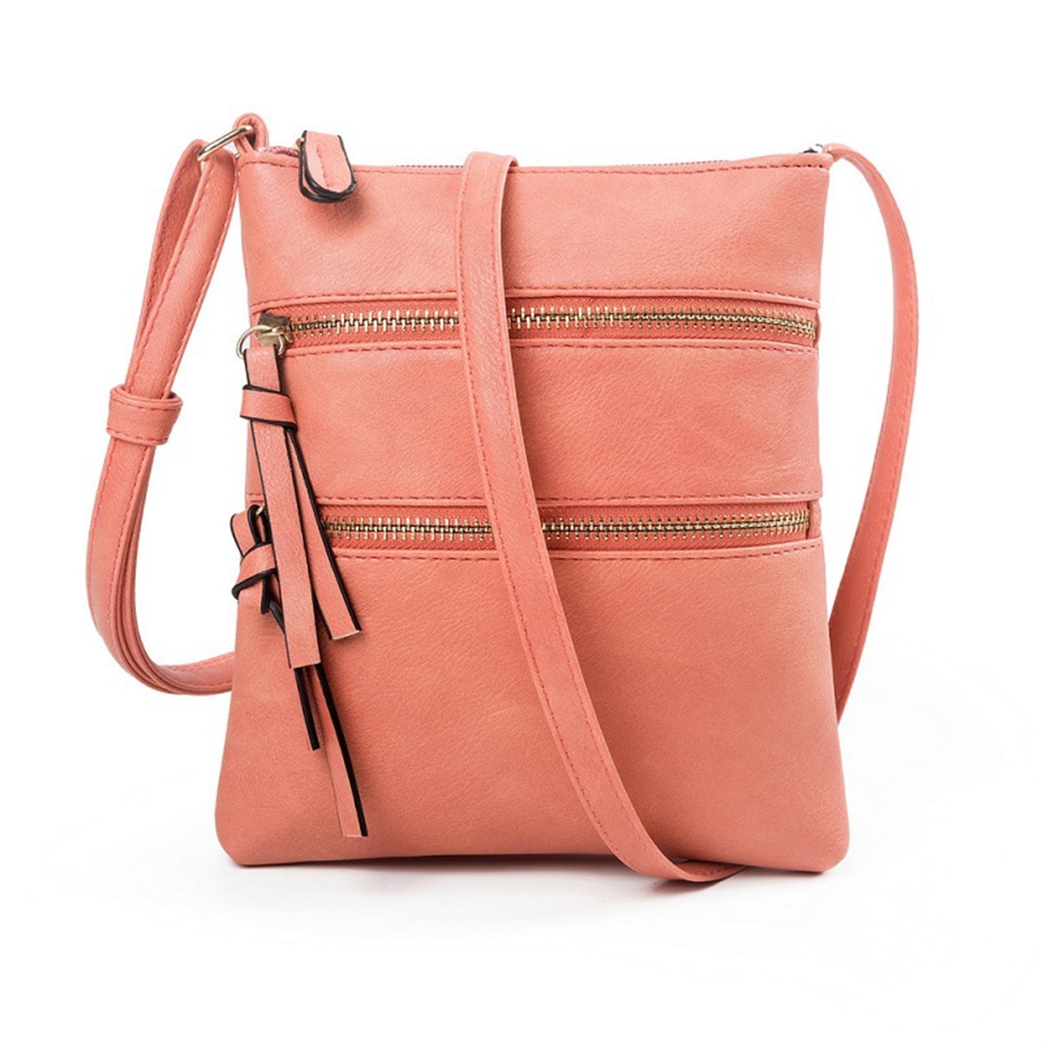 Small Crossbody Purses for Women Multi Pocket Travel Bag Over The Shoulder with Extra Long Strap - Beige Watermelon Red — image 2