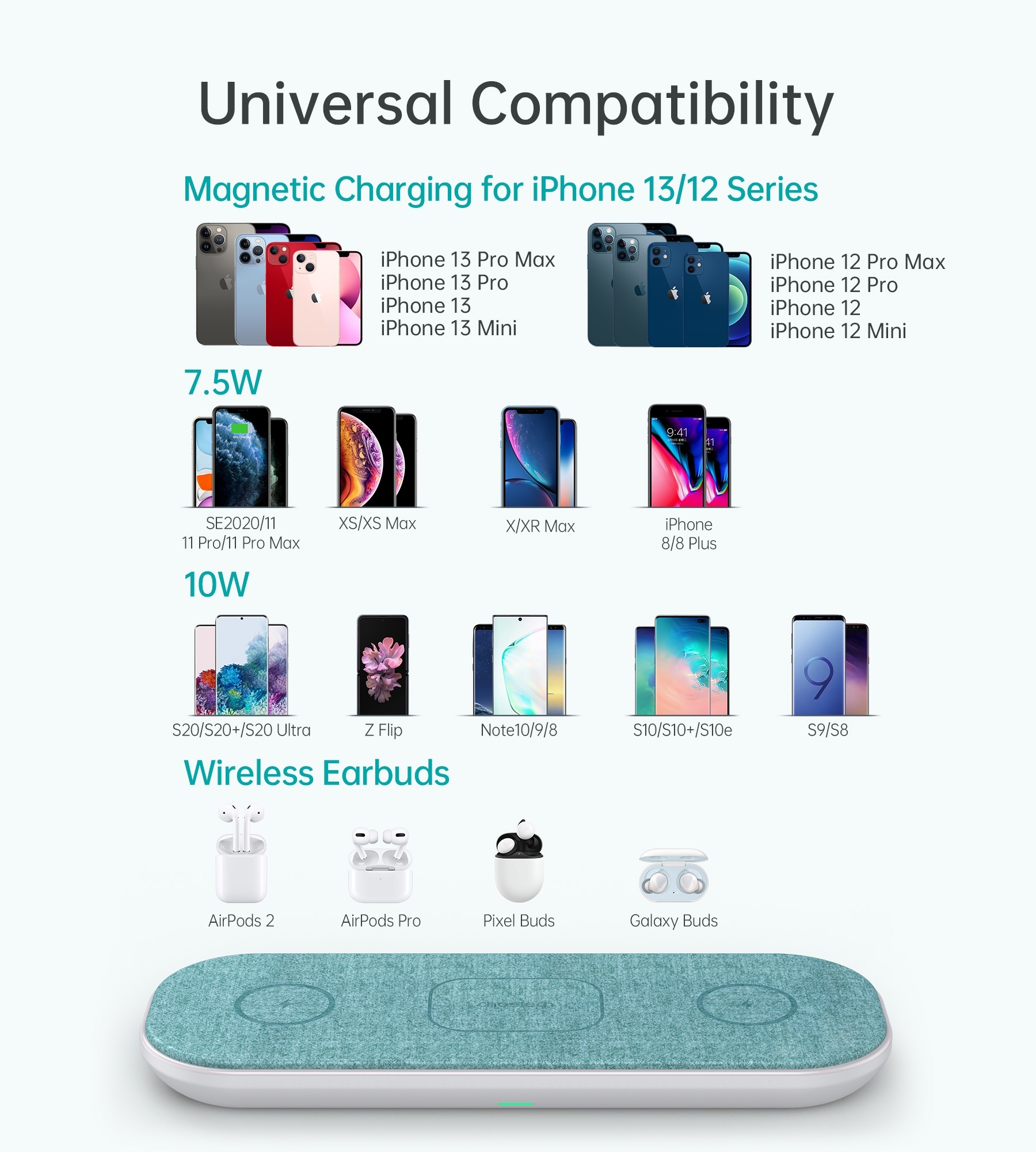 CHOETECH T569-S Magleap 3-in-1 Magnetic Wireless Charging pad with AC Adapter โ image 4