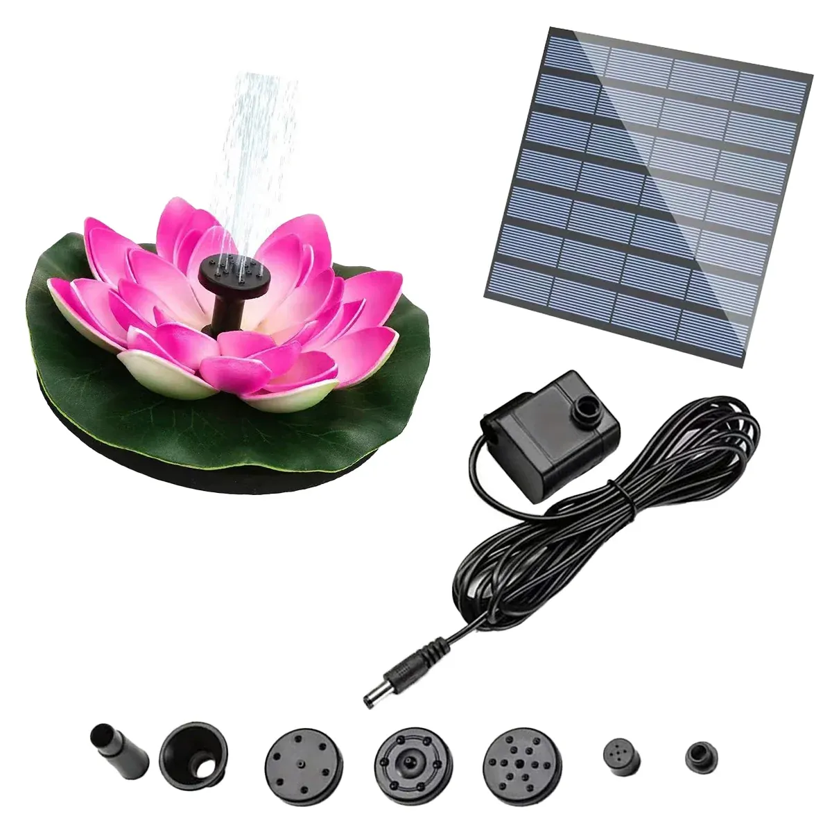 Water Fountain with Lotus Leaf Solar Bird Bath Fountain Pump Lotus Shaped Solar — image 2