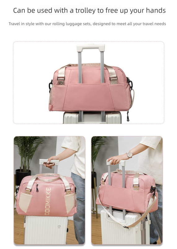 Large Travel Duffle Bag Gym Sports Weekender with Shoe Compartment Wet Pocket Lightweight Carry On Luggage Bag (Light Purple) โ image 5