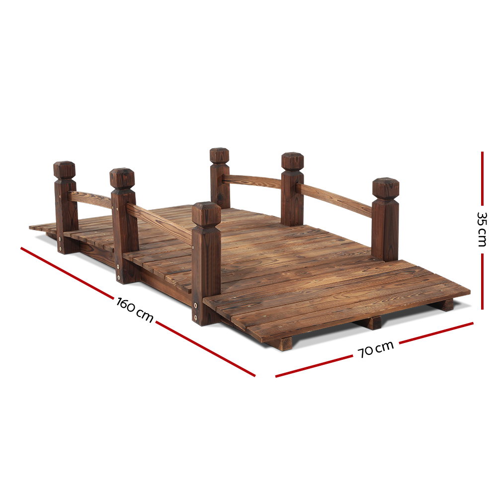 Gardeon Garden Decor Outdoor Ornament Wooden Bridge 160cm โ image 2