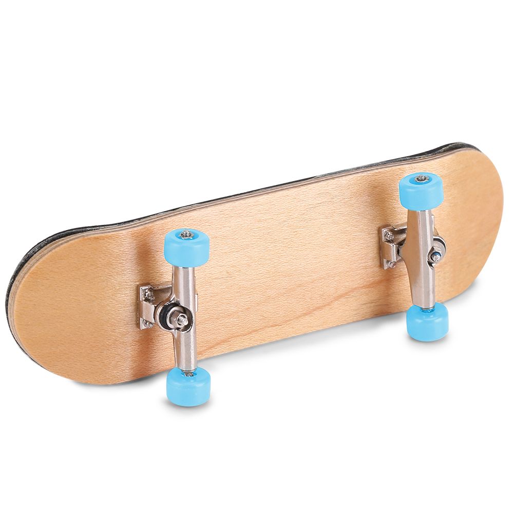 1Pc Maple Wooden Alloy Fingerboard Finger Skateboard With Box Reduce Pressure Gifts Light Blue โ image 3