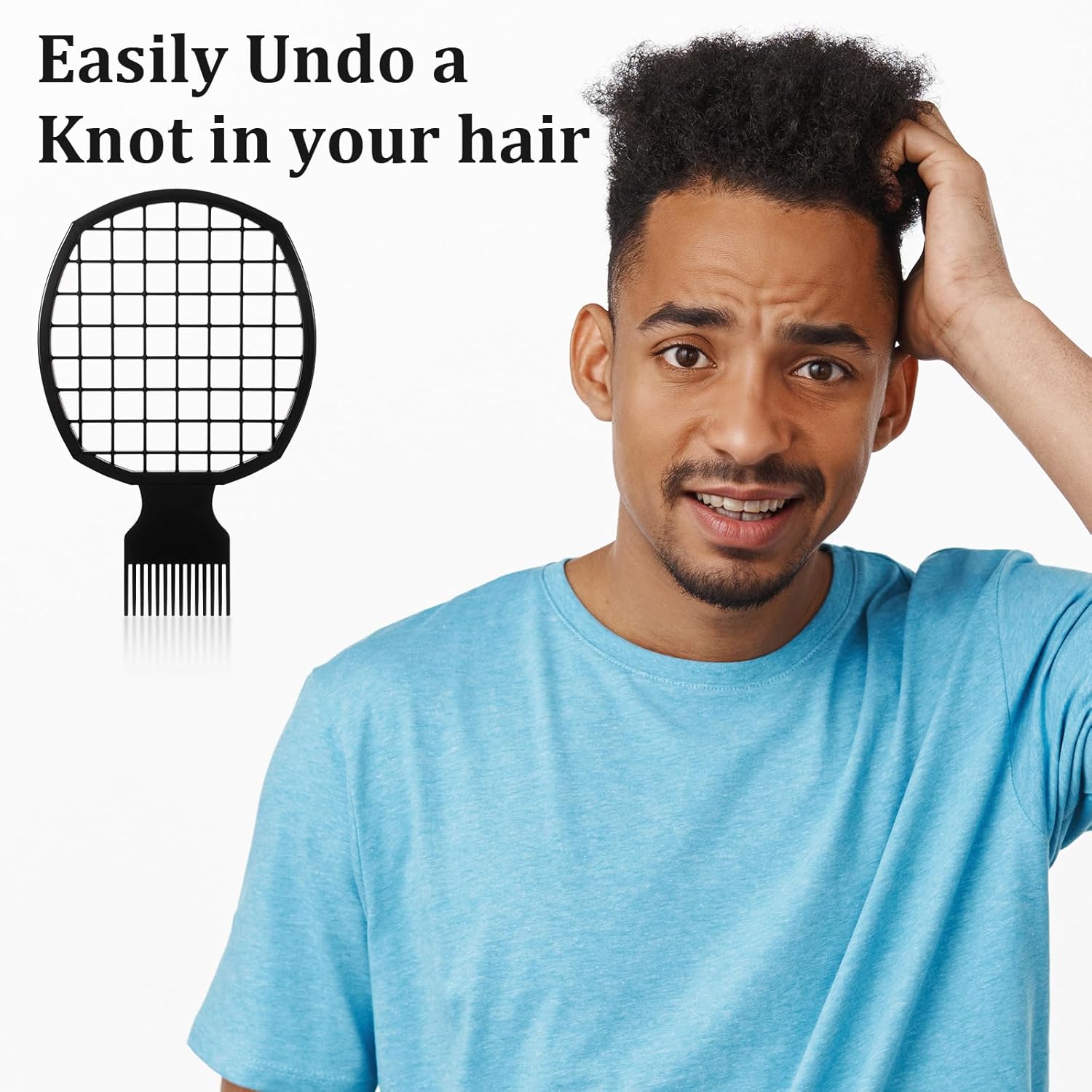 Xindojuz 2 PCS Twist Comb, Sponge Brush for Hair, 2 In 1 Afro Hair Pick Comb Set for Black Men and Women Curls, Dual-sided Design, ABS Material Hairpicks for โ image 4