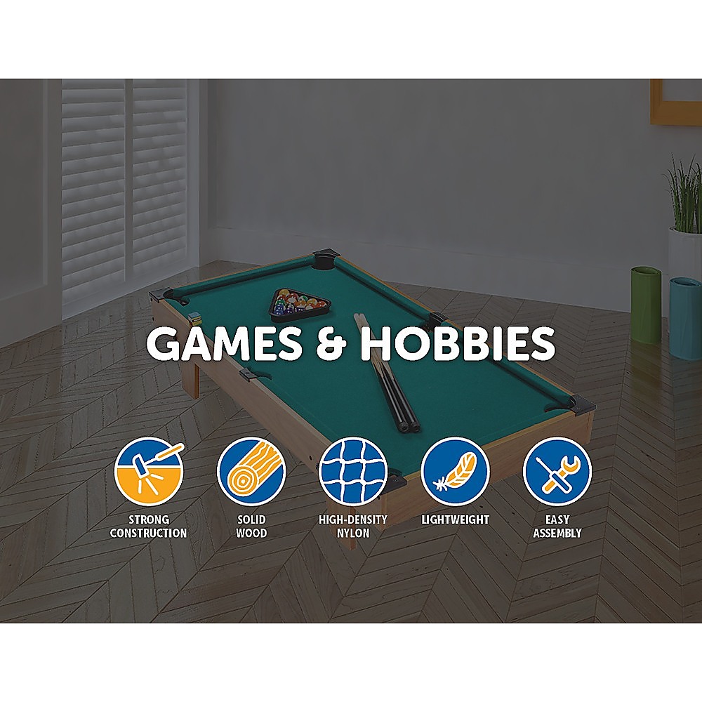 Kids Mini Billiard Table Game Toy Wooden Snooker Pool Home Fun Birthday Gift — image 4
