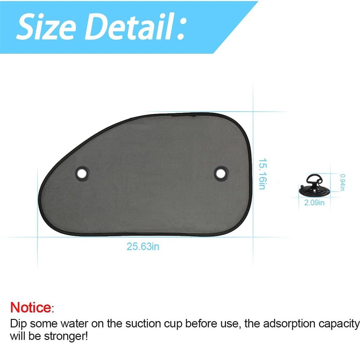 2 Pieces Baby Car Sunshades, UV Protection Rear Side Window Shades for Children, Family Cars and SUVs, 66 x 38 cm — image 4
