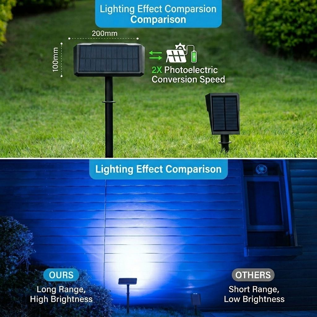 Solar Powered Outdoor RGB Landscape Spotlight with 7 Fixed Colors and Auto On/Off, IP65 Waterproof Multi-Color Accent Light for Garden, Pathway — image 5
