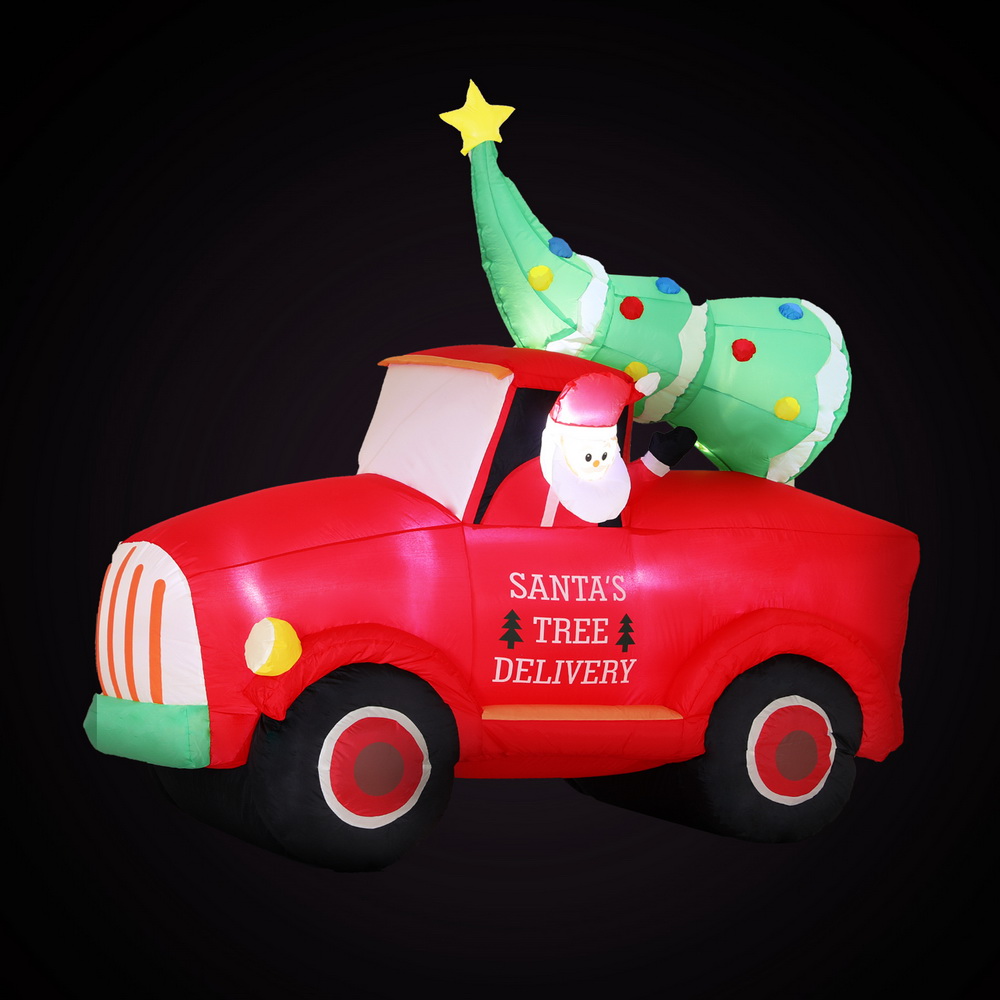 Jingle Jollys Christmas Inflatable Santa Truck 1.6M Height LED Decorations Illuminated โ image 2