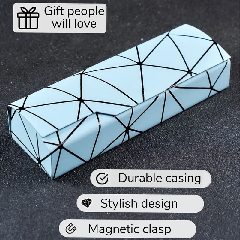 Premium Eyeglass Case - Retro Japanese Style - Sunglass Storage - Fashionable Geometric Pattern - Stylish Eyeglass Case - Durable and Shock-Resistant - Unisex