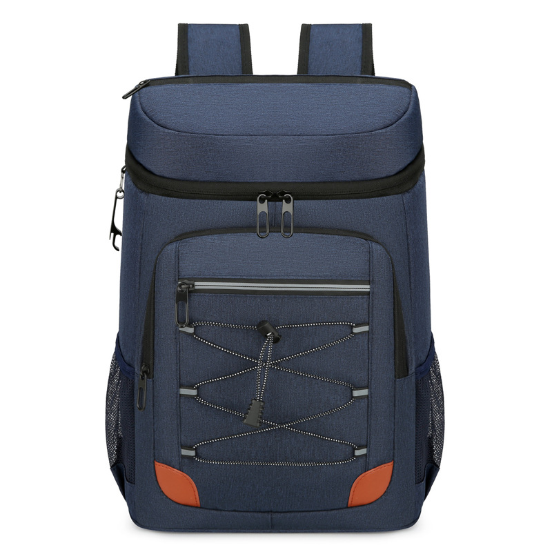 Blue 5.55 Gallons Large Insulated Picnic Backpack with Multi Pockets & Leak-Proof Interior - Multifunctional Waterproof Thermal Lunch Bag for Camping, Hiking &