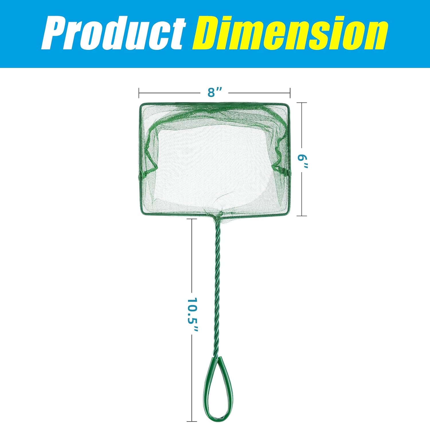 8 Inch Aquarium Fish Net, Wastes Skimming Cleaning Tool with Firm Handle for Fish Tanks Small Ponds โ image 3