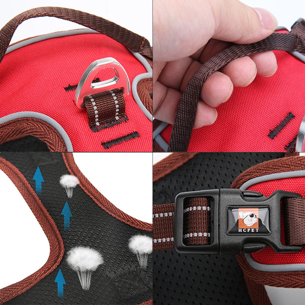 HCPET Dog Vest Harness Reflective Nylon Black S (Bust 38-50cm) — image 3