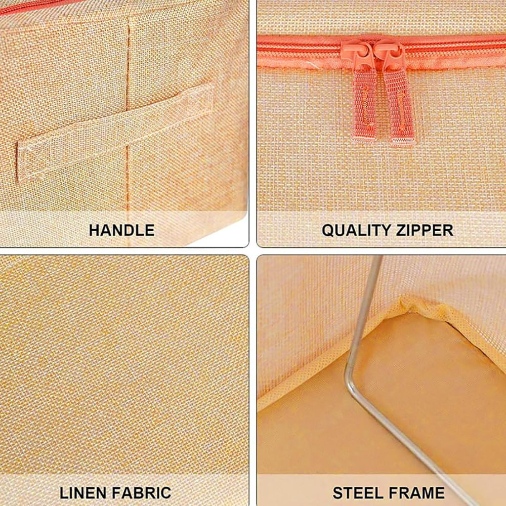 24L Cloth Storage Box Closet Organizer Storage Bags Clothes Storage Bags Wardrobe Organizer Idea CREAM โ image 5