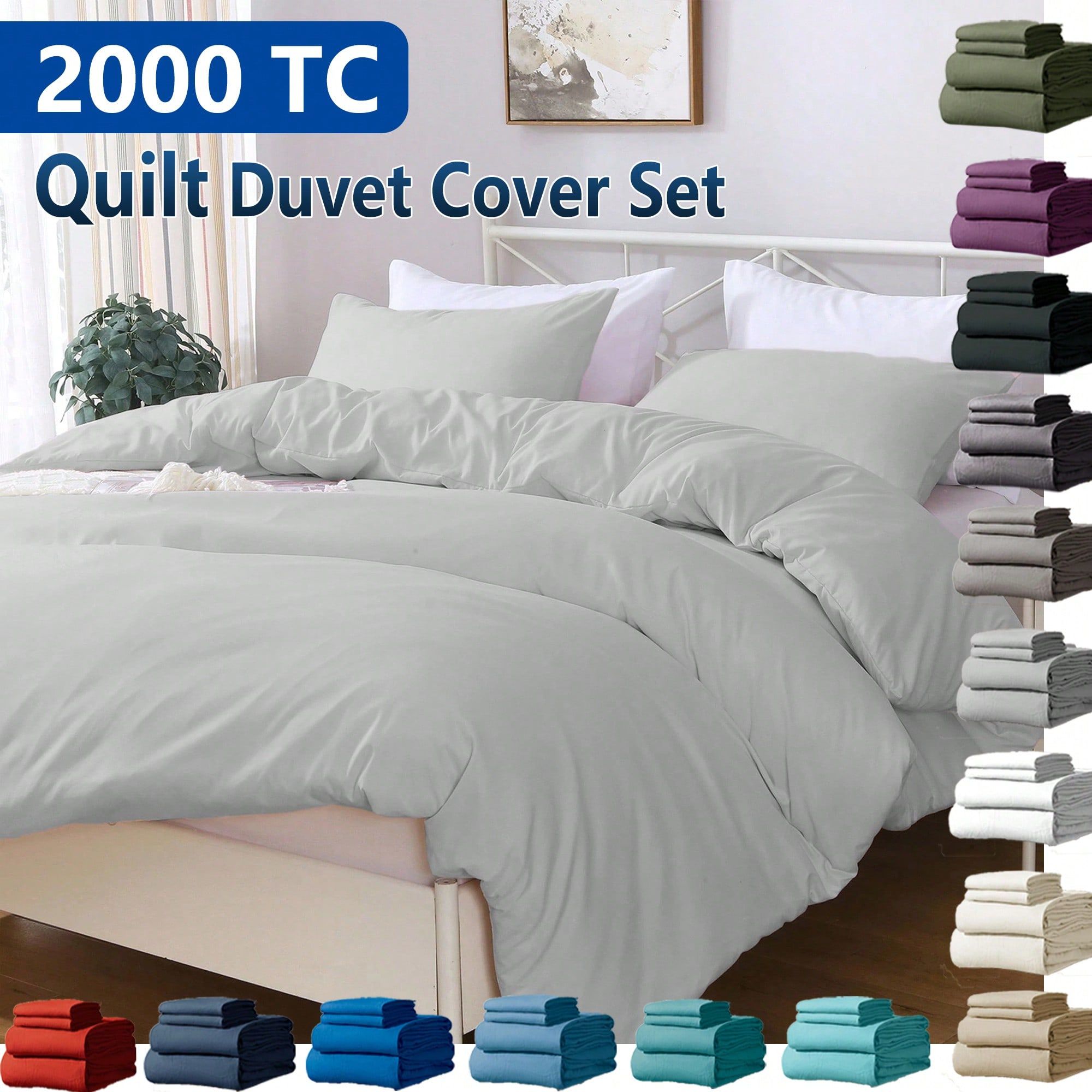 Hotel Soft Microfiber Duvet Cover Set-2000TC Quilt Cover Set & Pillowcases -1 Donna Cover Zipper Closure & 1 x Pillowcases-Breathable Bedding - Wrinkle, Fade