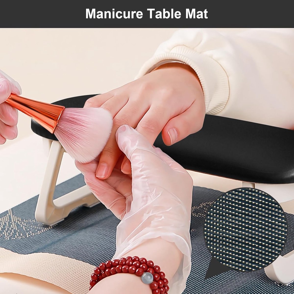 Nail Armrest - foldable - Nail Stylist Armrest - PU leather nail hand rest - with table mat - for nail technology - Nail Cushion - nail hand cushion for — image 4
