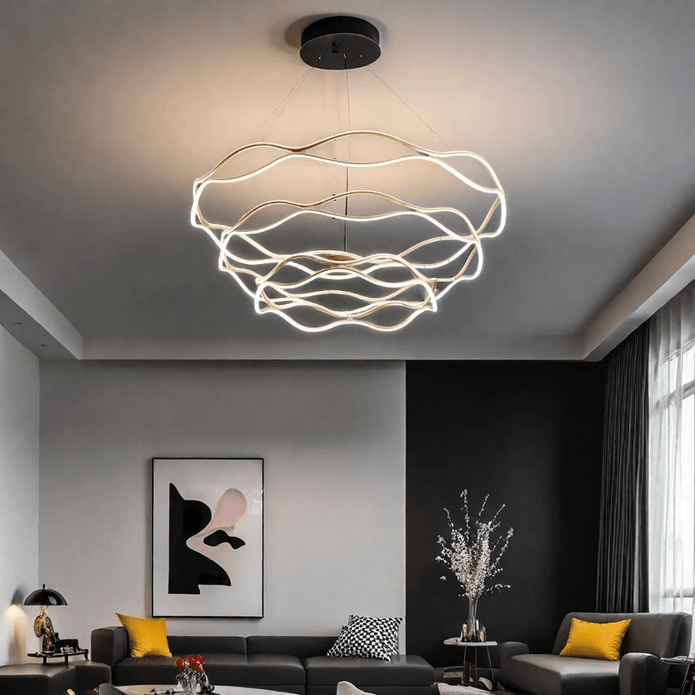 BAMDECOR A212/3 Modern Wavy Art Aluminum Light Fixture for Living Room Bedroom Indoor Decor โ image 5
