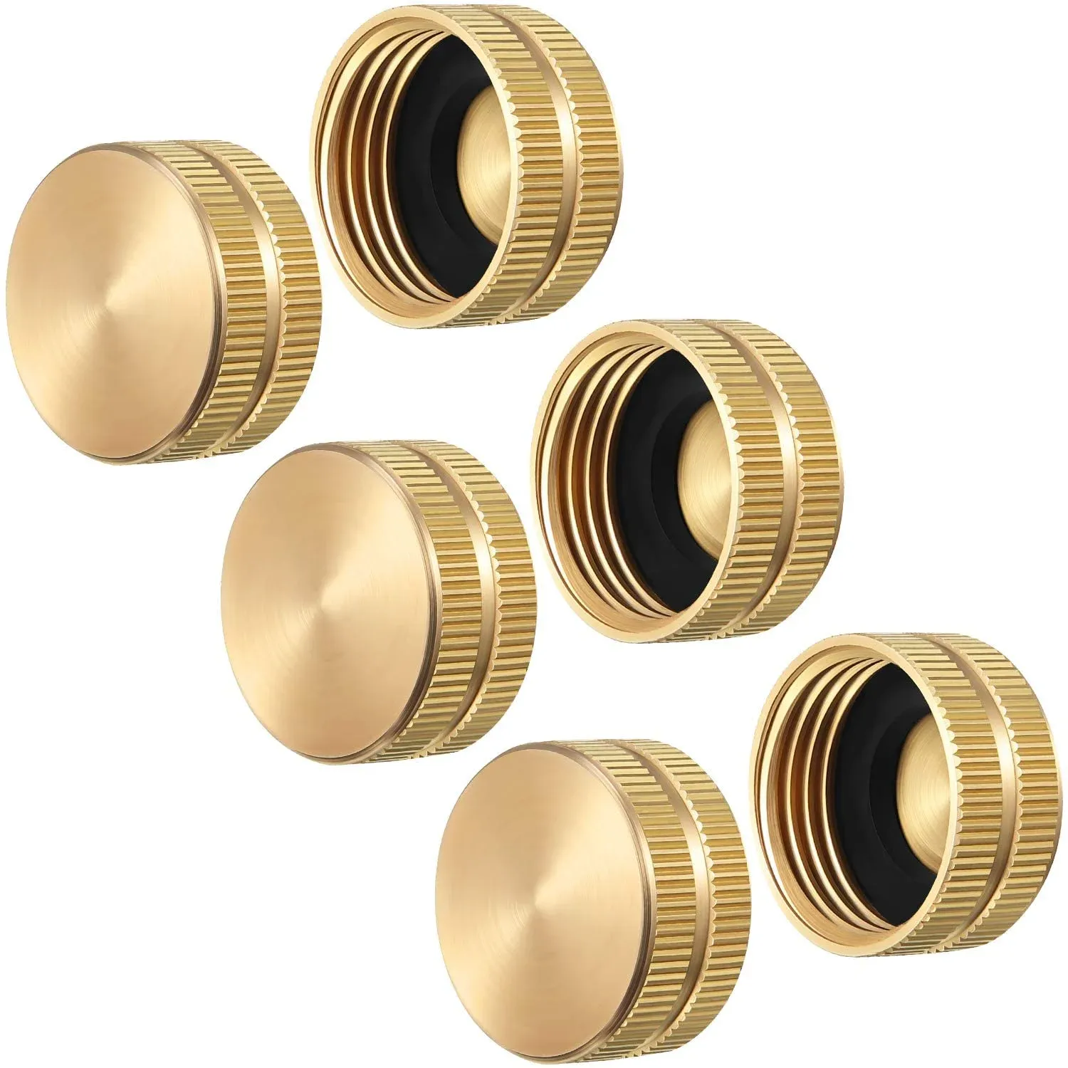 10 Pack Brass Garden Hose End Caps, 3/4 Inch Female Spigot Caps with 20 Washers for Home Garden Use, Brass Construction โ image 2