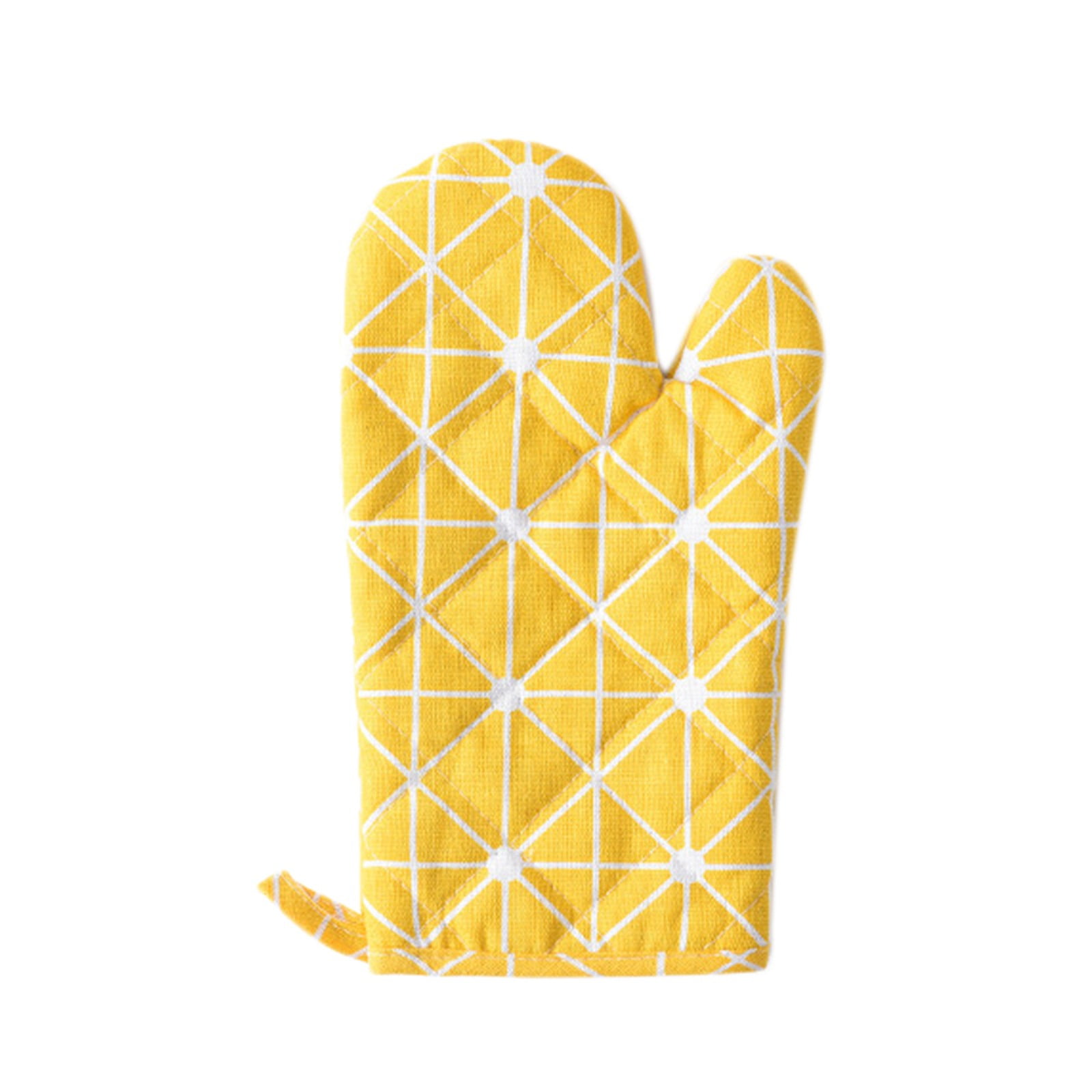 2 Pieces Oven Mitts and Grill Gloves, Non-Slip Cooking Gloves for Baking, Grilling and Everyday Kitchen Use, Yellow — image 2