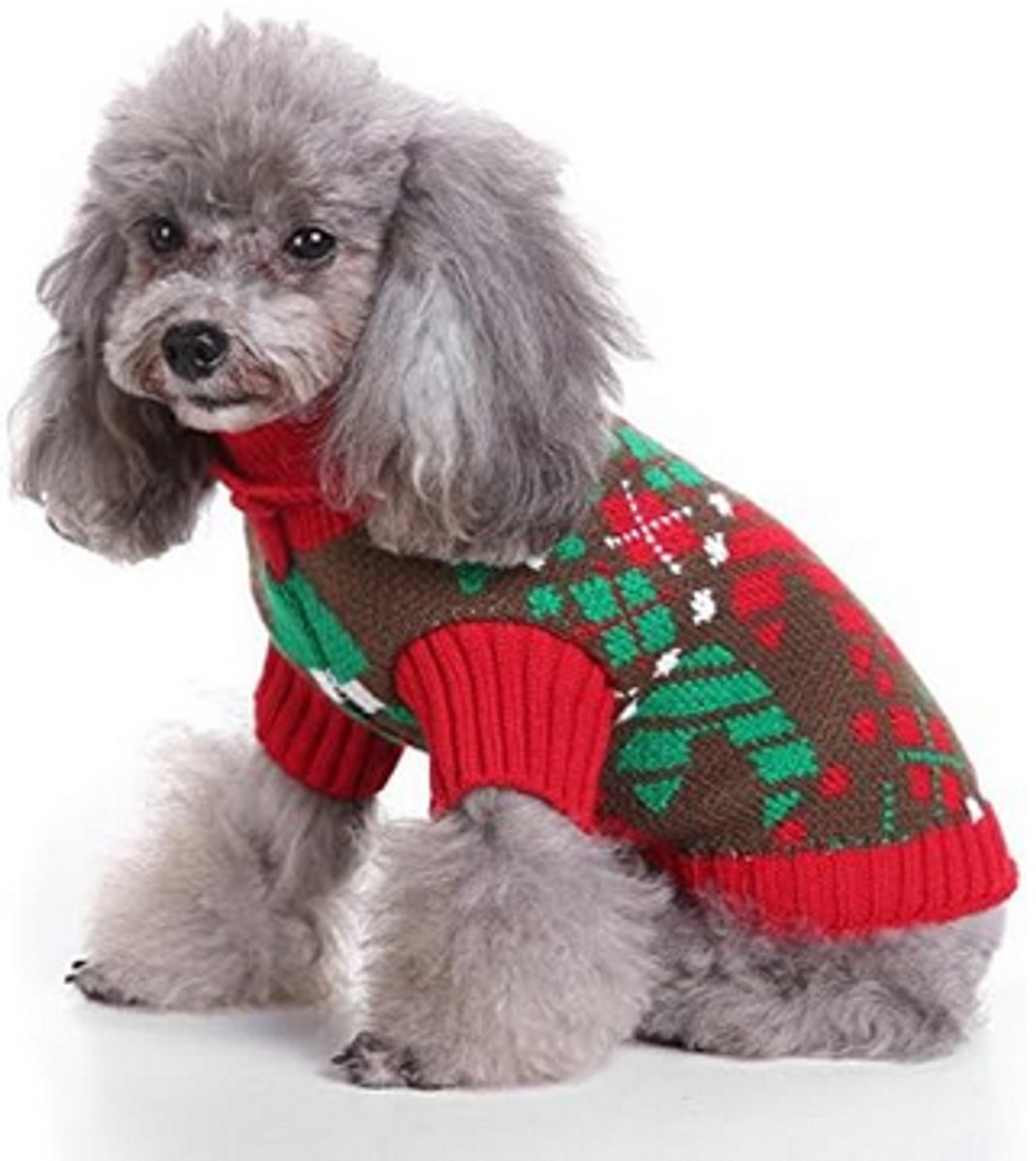 Dog Sweater - Dog Coat - Pet Dog Turtleneck Sweater - Christmas Turn-Up Sweater - Puppy Clothes - Christmas Decorations - Perfect for Small Dogs - Medium-Sized