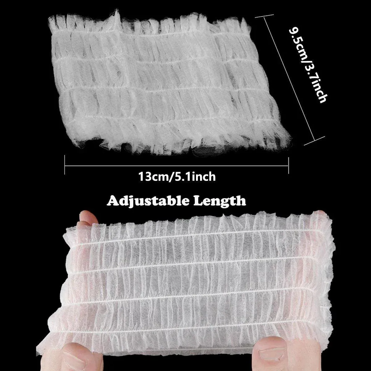 100 Beauty Salon Care Non-woven Hair Band White Edge Band Disposable Hair Net — image 3