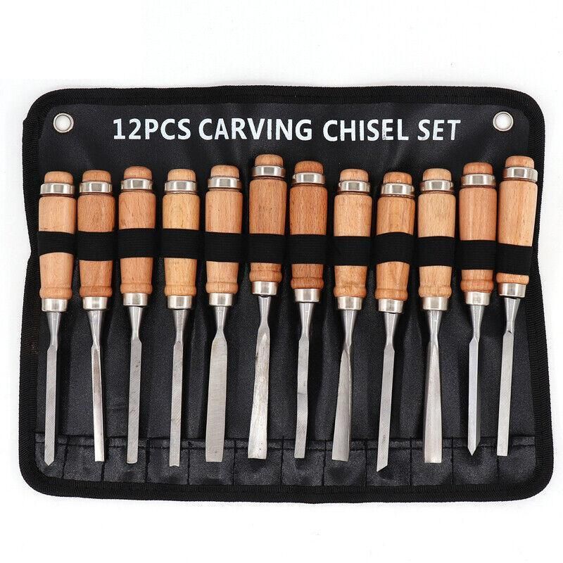 12PCS Wood Carving Chisel Set with Hardwood Handles for Woodturning and DIY — image 2