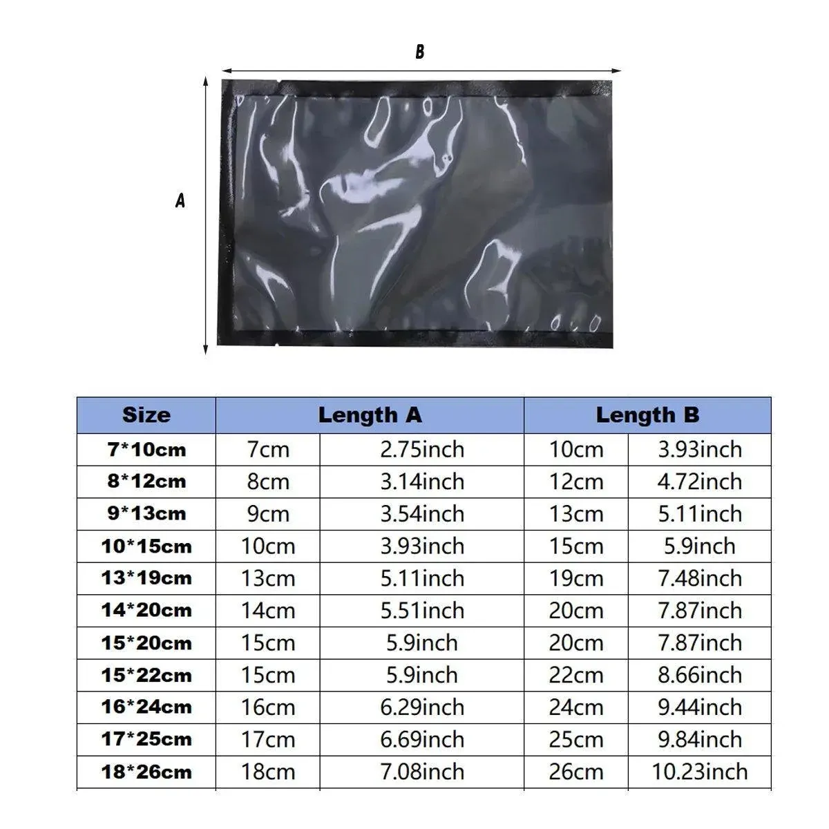 100pcs Transparent Vacuum Bags Air Compression Sealed Food Packaging - 15*20cm — image 4
