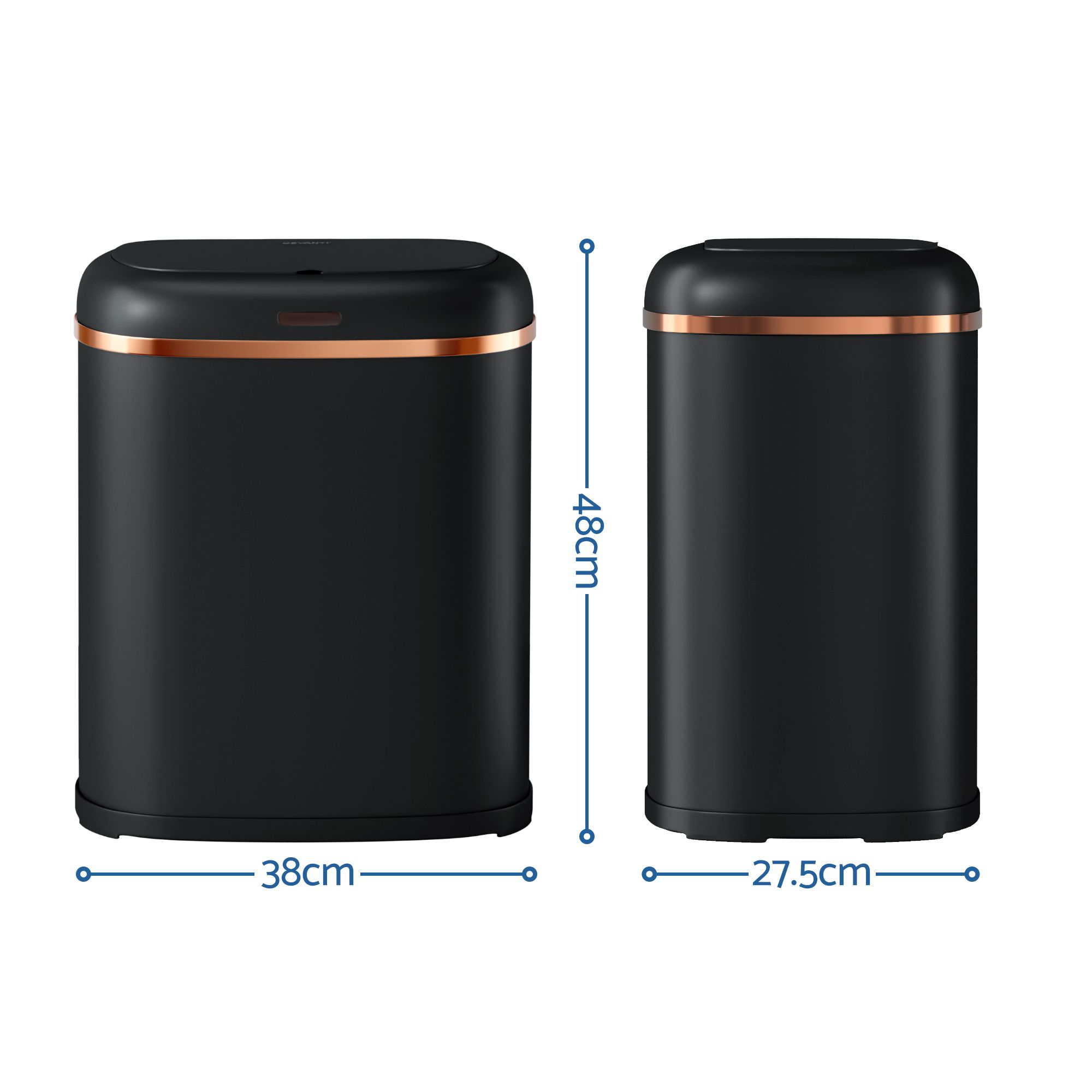 Devanti 38L Motion Sensor Bin Rubbish Automatic Black — image 2
