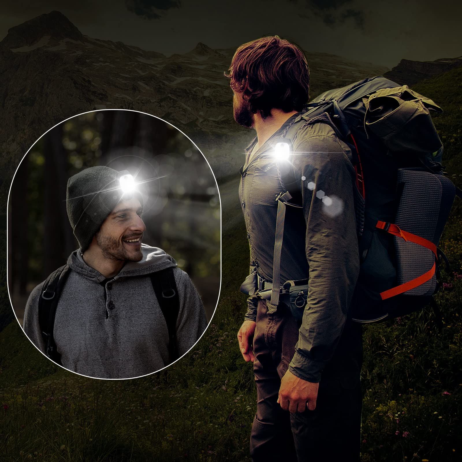 Outdoor Night Clip on Running Lights Reflective USB Rechargeable LED Light Lightweight Running Gear Plastic Safety Light Running — image 3