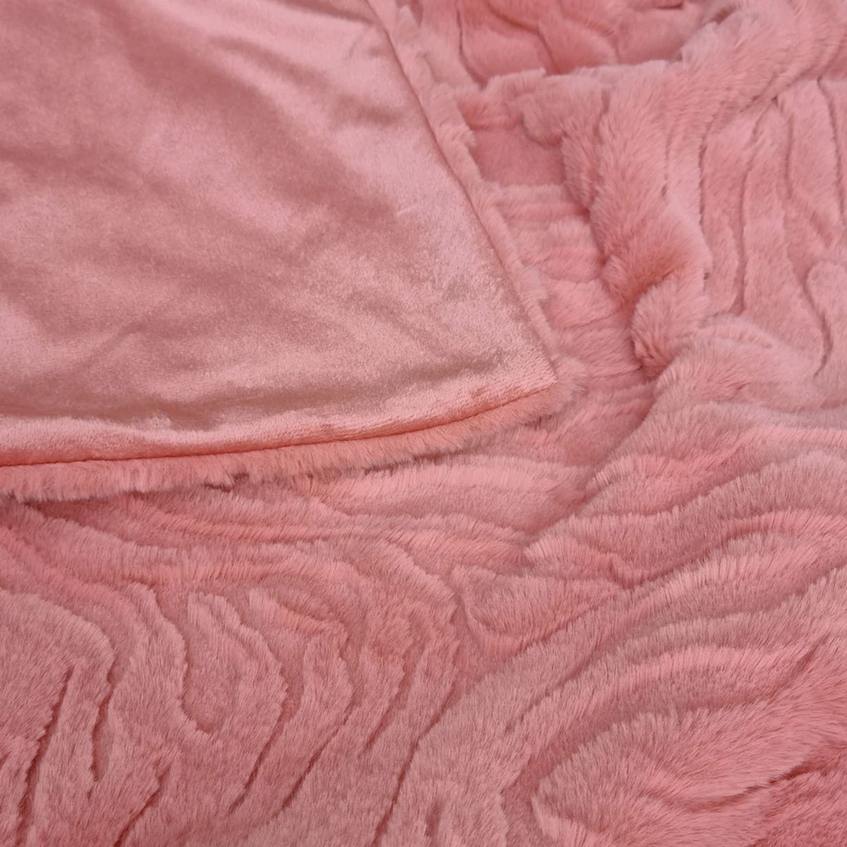 J Elliot Home Rita Dusty Peach Faux Mohair Throw Rug 130 x 160cm โ image 3