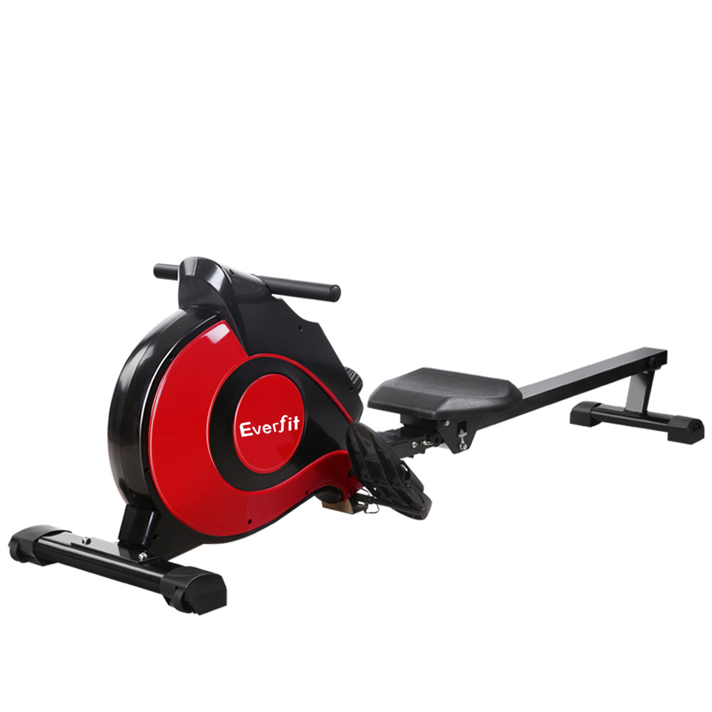 Everfit Rowing Machine Rower Magnetic Resistance Exercise Gym Home Cardio Red — image 3