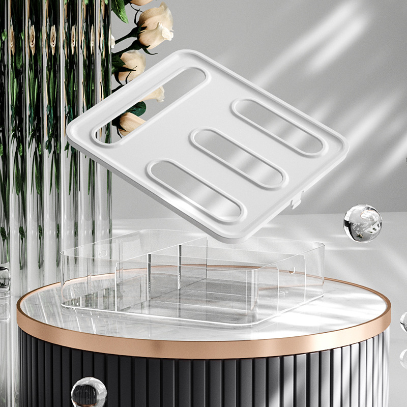 Transparent Ziplock Bag Storage Organiser, Plastic Drawer Dispenser for Sandwich, Snack and Freezer Bags, Clear — image 2